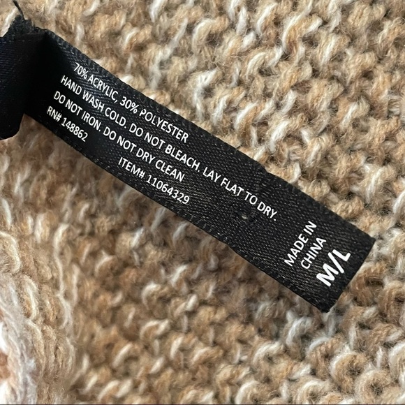 Torrid Fringe Lace Up Front V Neck Poncho Beige - Picture 7 of 8